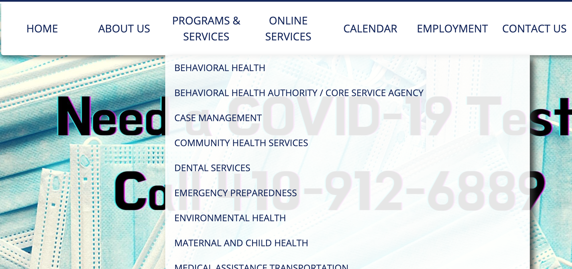 dropdown menu