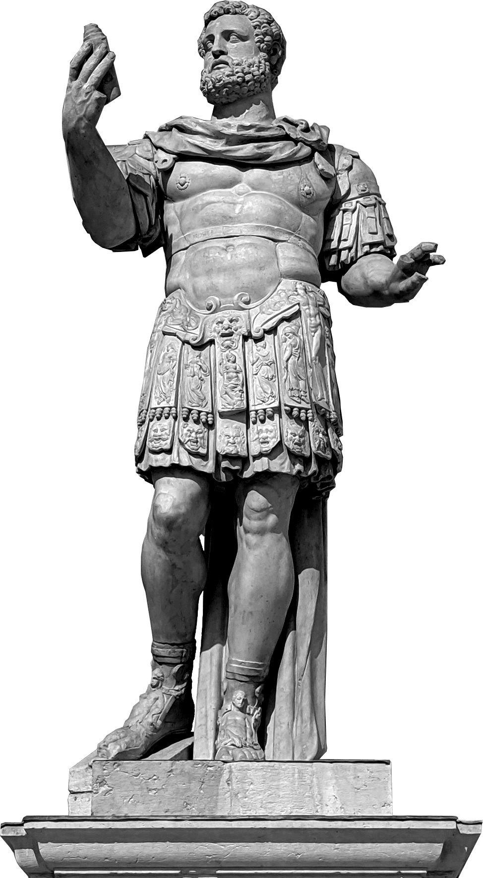 roman statue taking a selfie